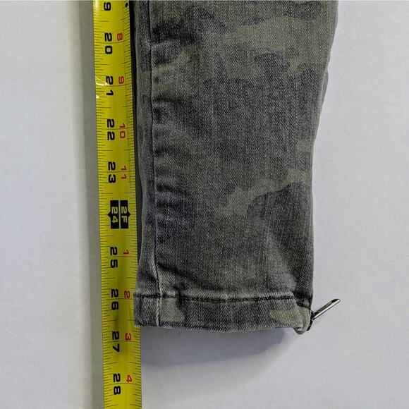 Anine Bing Jeans Women's 28 Green Camoflage Zipper Skinny Stretch Denim Low Rise - Picture 9 of 11